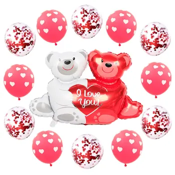 1 sæt jeg Elsker Dig Bryllup Hjertet Mylar Folie Balloner Fødselsdag Part Dekorationer Kit Valentine ' s Day Latex Bolde, Bridal Shower Legetøj