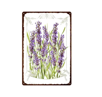 Haven Blomster Decor Metal Plak Vintage Lavendel Tin Plakat Plate Wall Art Metal Udskrives til Hjemmet Haven Indretning