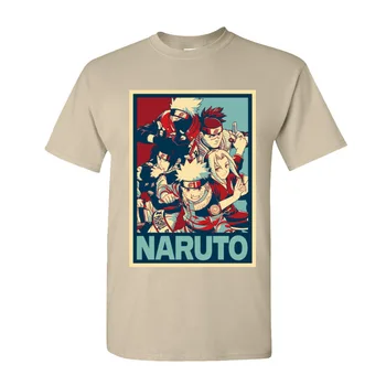 Besætning Hals Mænd T-Shirt Print Naruto Red Håber Ren Bomuld kortærmet Toppe, T-Shirt 2020 Populære Casual Top T-shirts Animationsfilm