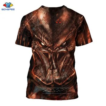 SONSPEE Tilpasse Tee Shirt Kvinder Halloween Horror Predator T-shirts 3D-Print Mænds Sommer Top Fitness Tøj kortærmet Tshirt