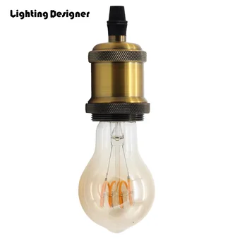 2PACK E27 Edison Lamp Baser Skrue Pæren Aluminium Shell fatning Retro Antik Lampe Holder Pærer Baser sort