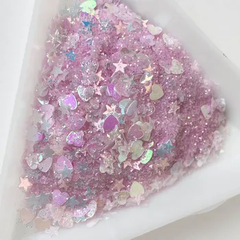 50g/taske 2020 Fine Stjerne/Hjerte Glitter-Mix (Blue & Pink tilgængelige) Glitter/ pink glitter mix/ hjerte glitter/ stjernede glitter,MKR1434