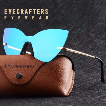 Pink Spejlet Mode-Cat Eye Solbriller Dame Brand Designer Retro Ét Stykke Kvindelige solbriller oculos de sol feminino UV400
