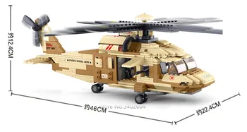 439Pcs Militære Black Hawk Helikoptere Model Mursten DIY byggesten Sæt HÆR Soldater Kit Pædagogisk Legetøj For Børn