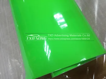 Smuk Grøn Fluorescerende Vinyl klistermærke Fluorescerende Grøn Bil Wrap Film for bil indpakning med luftbobler 10/20/30/40/50/60cm