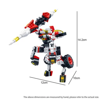BanBao Robotten rumfartøjer, 2 i 1 byggesten Transformer Kreative Pædagogiske Mursten Model Legetøj Kids Børn Gave 6320