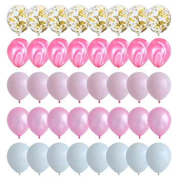 40 Stk Blå Balloner Sæt Agat Marmor Balloner Med Sølv Konfetti Ballon Bryllup, Baby Shower Eksamen Fødselsdag Part Indretning