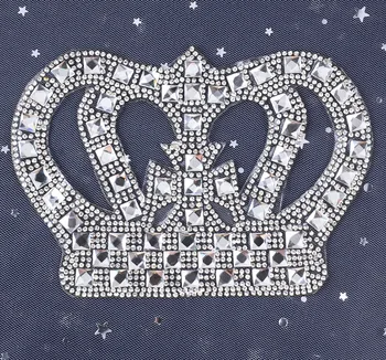 5Pcs Jern På Patches Hotfix Rhinestones Crown varmetransmission Motiver Diy Patch Queen Diamond Applique Kids Skjorte Garment Bag Sko