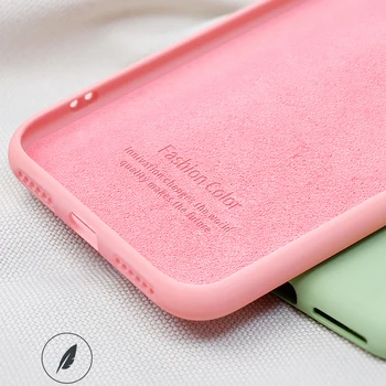 Luksus Oprindelige Flydende Silikone Blød Phone Case For iPhone-11 Pro X Xs Antal XR 7 8 6 6s Plus Dækning Candy Farver Mode Coque Capa