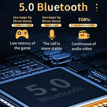 Bluetooth-5.0 Trådløse Hovedtelefoner TWS Smart LED-Display Touch-Kontrol Noise Cancel Øretelefoner til Iphone Xiaomi Redmi Lotus I9s I11