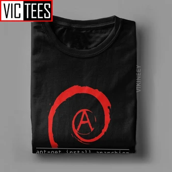 Mænds Apt-get Install Anarkisme T-Shirt Linux Debian Mytteri Lyd Ren Bomuld Vintage O Hals Engros Tshirt