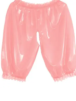 Ny Latex Gummi Sexet Pink Gummi Erotisk Boxer Shorts Trusse Størrelse XXS-XXL
