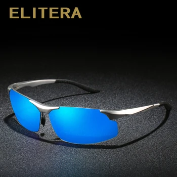 ELITERA Helt Klassiske Rektangel Polariserede Solbriller Mænd Belægning Kørsel Sol Briller Firkantede Briller Mandlige Beskyttelsesbriller