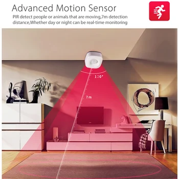 Smart Trådløs PIR bevægelsesføler Detektoren er Kompatibel til Google Home Smart Home Alexa Echo BJStore