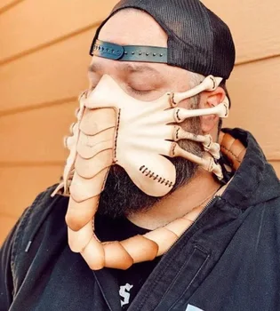 Cosmask Halloween Scorpion Maske Nye Facehugger Maske Fremmede Pagt Kløer Insekt Xenomorph Hugger Kostume Ansigt Orm Maske