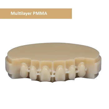 Dental PMMA dental multilayer PMMA blok/skiver 3 stykker 98mm14mm