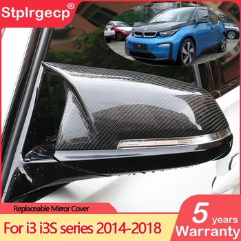 2stk carbon Fiber Udskiftning Auto Car Rear View Side Spejl Cover Trim Til BMW i3 i3S serie-2018