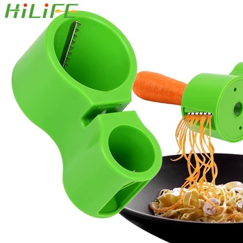 HILIFE Kniv og Slien Premium-Noodle Cutter Spiral Vegetabilske Baguetter Rivejern Spiral Cutter Spaghetti Kaffefaciliteter Kniv Sharpeners