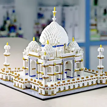 PZX 3950pcs Taj Mahal 3D Arkitektur Model DIY Diamant Mini-byggeklodser Mursten Pædagogisk Legetøj til Børn Gaver