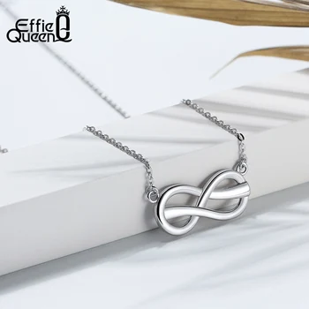 Effie Dronning Ægte 925 Sterling Sølv Halskæde Unikke Infinity Tegn Fast Halskæde Kravebenet Halskæde I 2020 Helt Nye Smykker SN272