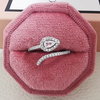 Mode 925 Sterling Sølv Ring Finger Slange CZ Ring for Kvinder Smykker Ren Bryllup Engagement sepcial unikke R5502S