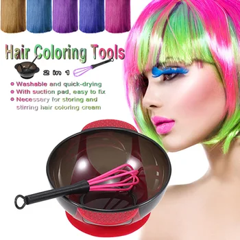 2 i 1 Hår Farve Skål med Hår-Pisk Creme Farve Mixer Omrører for Frisør-hårfarvning Kit DIY Frisør Farve Værktøjer