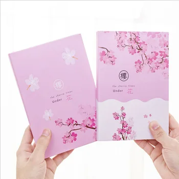 Japansk Drøm Smukke Cherry Blossom Notebook Pink Pige Hjerte Lomme Notesblok Lille Ny Elev Dagbog Bog