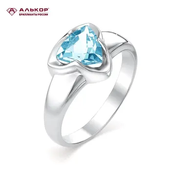 Alikor Smykker Alcor sølv ring 01-0373 Tilbehør, Mode 9800006431805 for kvinder skønhed perler sølvtøj topas
