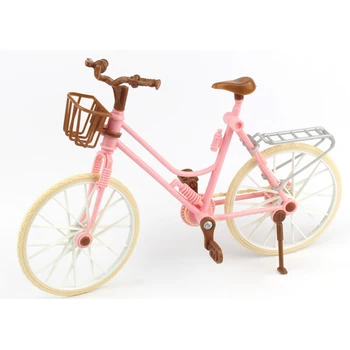 MODIKER Plast, Aftageligt Mini Cykel med Kurv og Hjelm til 30cm BJD Dukke, Dukker og Tilbehør Dekorere BJD