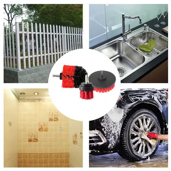3PCS/Sæt NYE Automotive Bil rengøring El-skrubber-børste dæk badekar bruseren flise, fugning trådløse Elektriske krat cleaner kit