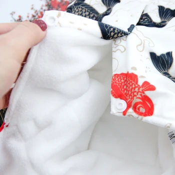 Mode Dejlige Koi Kimono Nederdel til At Holde Varm I Efteråret, og Winte Brudekjole Hvalp Tøj til Små og Mellemstore Hund Pet Supplies
