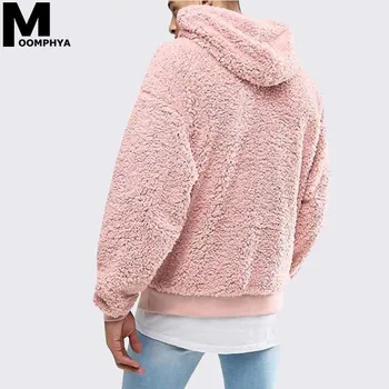 Moomphya 2018 Vinteren uldne mænd trøjer med Lange ærmer hætteklædte sweatshirts mænd Hip hop Streetwear Pullovere hoodie for mænd