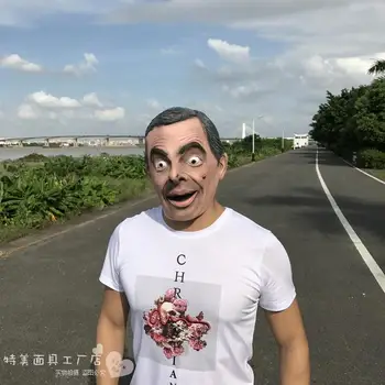 Mr. Bean Maske Cos Kendte Britiske Sjove Stjernede Live Performance Rekvisitter Halloween Latex Headset
