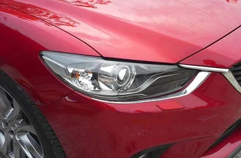 2stk Chrome Front Head Light Dække Forlygte Støbning Trimme Øjenbryn Blinke for Mazda 6 Atenza M6 2016