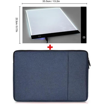 A4 størrelse LED lys pad taske diamant maleri tilbehør opbevaringspose diamant broderi af mosaik kit organisation tablet taske