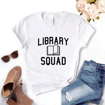 Bibliotek Trup Print Kvinder t-shirts Bomuld Casual Sjove t-Shirt Dame-Top Hipster Tee 6 Farve NA-678