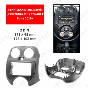 Car Radio Fascia Stereo Panel Plade For NISSAN Micra Marts (K13) 2010 2011 2012 2013 RENAULT Puls 2011+ Ramme Dash Kit