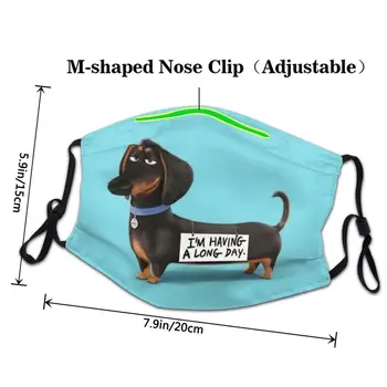 Vaskbar Gravhund Dog Sjove Hvalp Ansigtsmaske Pet Anti Haze Støvtæt Beskyttelse Åndedrætsværn Maske Dæmpe