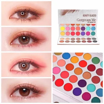 Eyeshadow Palette - Skønhed Glaseret 63 Perlemors Farver Mat Øjenskygge, Eye Kosmetik, Makeup Palette
