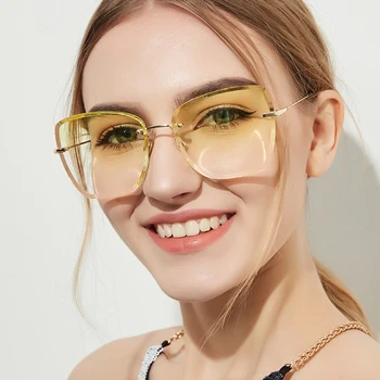 Royal Pige Brand Design 2020 Mode Uindfattede Pladsen Kvinder Solbriller Candy Farve Rejse Sol briller Kvindelige Beskyttelsesbriller Voksen ss662