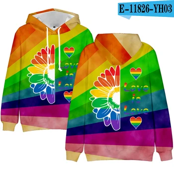 Gratis Lgbt-Flag Sweatshirt Trøjer For Lesbian Gay Pride Farverige Rainbow Gay Hjem Gay-Venligt Lgbt Egenkapital Mænd Overdimensionerede hættetrøje