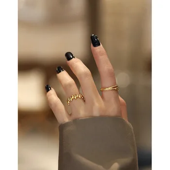 Elegant 925 Sterling Sølv, Multi-Lag På Tværs Af Ringe Til Kvinder Finger Smykker, Mode Guld Farve Ring Engagement Tilbehør