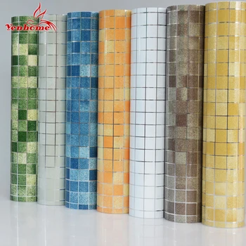 10M PVC Mosaik Væg Sticker Badeværelse Vandtæt selvklæbende Tapet Køkken Bordplade Klistermærker Til Sølv Grå Vægge Papir