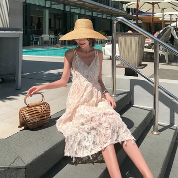 Sommeren Kvinder Sort Lang Sundress Kvindelige Casual Ryg Stropper Over Havet Strand Kjole Elegant Vintage Part Bane 2020 Koreanske Kjole