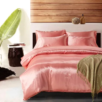 Satin silke dynebetræk indstillet OS UK size 3pcs/set moderne sengetøj grå oriental dyne dækker sæt sengelinned 7 farver capa de edredon casal