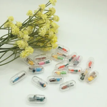 20pcs Gennemsigtig Kapsel Shell Mini Person Figurer Pille Beholder Medince Pille Tilfælde Flaske Splittere Kapsel Miniaturer