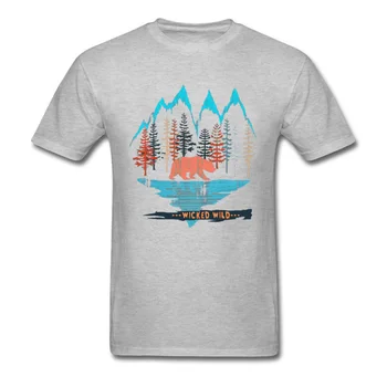 Ugudelige Vilde Bjørn Skov-Bjerget Natten Oversize T-Shirts Mode Korte Ærmer Tøj Shirt Trænings-Og Tshirt Street TeeShirt Mænd
