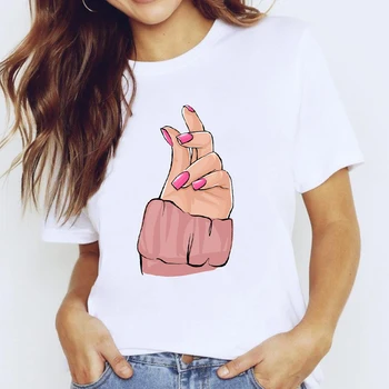 T-shirts Top for Kvinder Udskrivning af Mode Tøj Liv Negl, Søm Kunst Tøj Print Dame Grafisk T-Shirt Kvindelige Tee T-Shirt