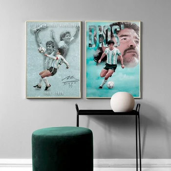 Top Fodbold Stjerne Maradona Plakat Væg Kunst, Sport Fodbold Spiller Portræt Maleri Nordiske Lærred Print Billede Indretning Room Decor