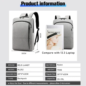 REJS LANGT Laptop Backpack Mænd 15.6 Tommer Casual Rygsække Nylon Mode Solid skoletaske Ultralet at Rejse Håndtaske Mochila